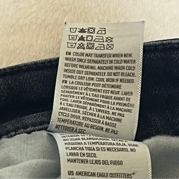 American Eagle Hi-Rise Jegging Super Stretch X 4 Distressed Dark Wash Size 2 - Picture 10 of 14